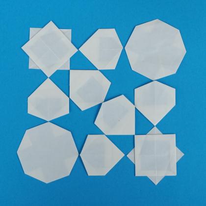 Zellij Origami Tiling, collage inspired by Plate 48 from "Les Elements de l’art arabe: le traite des entrelacs", Jules Bourgoin (1879)